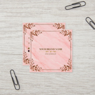 Elegant Blush Rosa Rose Guld Fyrkantig Ring Kort