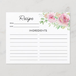 Elegant Blush Rosa Rosor Receptkort
