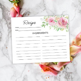 Elegant Blush Rosa Rosor Receptkort