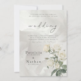 Elegant Blush Rose Floral Frame Wedding Inbjudningar