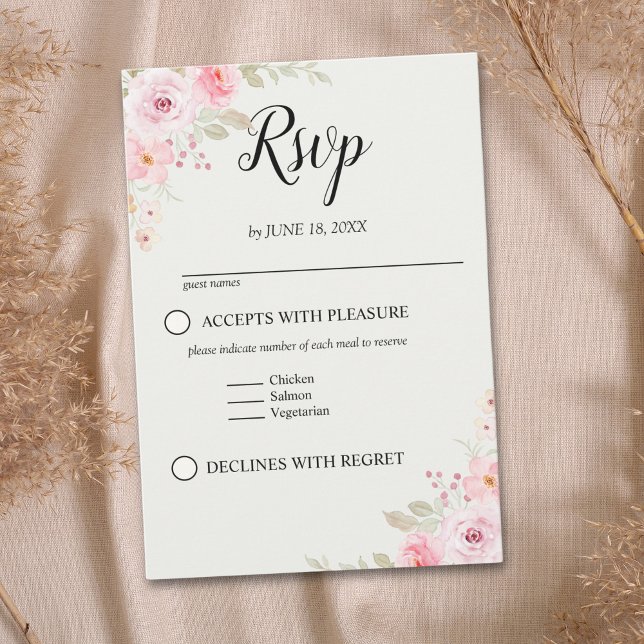 Elegant blush roses wedding celebration OSA kort (Skapare uppladdad)