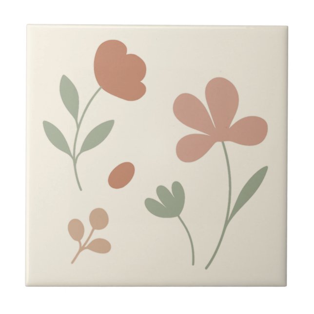 Elegant Blush & Sage – Minimalistisk kökskakel Kakelplatta (Framsidan)