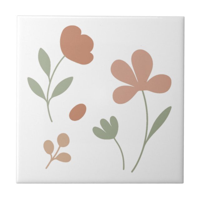 Elegant Blush & Sage – Minimalistisk kökskakel Kakelplatta (Framsidan)