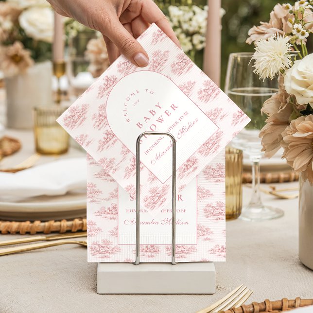 Elegant Blush Toile Baby Shower Pappersservett (Skapare uppladdad)