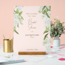 Elegant Blush White Hydrangeas Shower Welcome