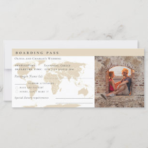 Elegant Boarding Pass Biljett Destinationsbröllop