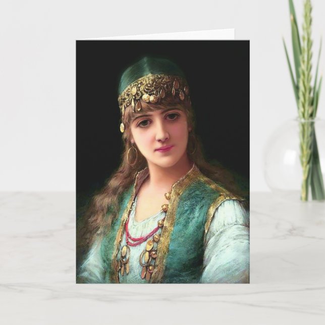 Elegant bohemian bellydancer kort (Framsida)