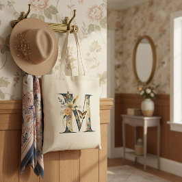 Elegant bohemian blommigt brev M Tygkasse