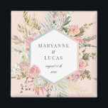 elegant bohemian blommigt monogram magnet<br><div class="desc">Vår "bohemiska blommigt"-samling har en vacker och lätt teal blommigt med rikligt torrt blad på bakgrunder som du väljer. Med en kombination av skript för elegant för all din personliga information är vi positiva till att du åker till kärlek för att blanda och matcha olika objekt från den här samlingen....</div>