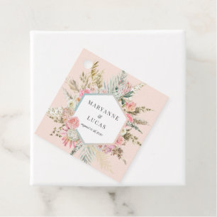 Elegant Bohemian Blommigt Monogram Tack Gåvor Etiketter