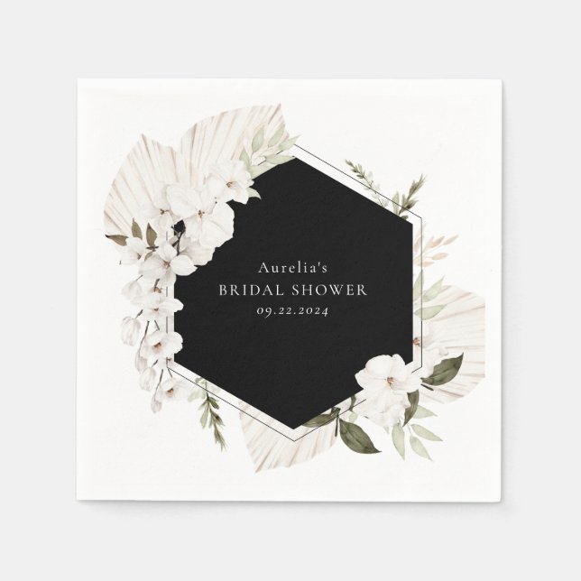 Elegant Bohemian Blommigt Napkins Pappersservett (Framsidan)