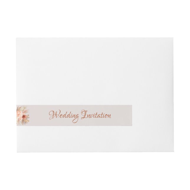 Elegant Bohemian Boho Blommigt Bouquet-inbjudan Wr Etikettband (Framsidan)