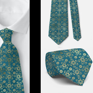 Elegant Bohemian Boho Luxury Teal Neck Tie Slips