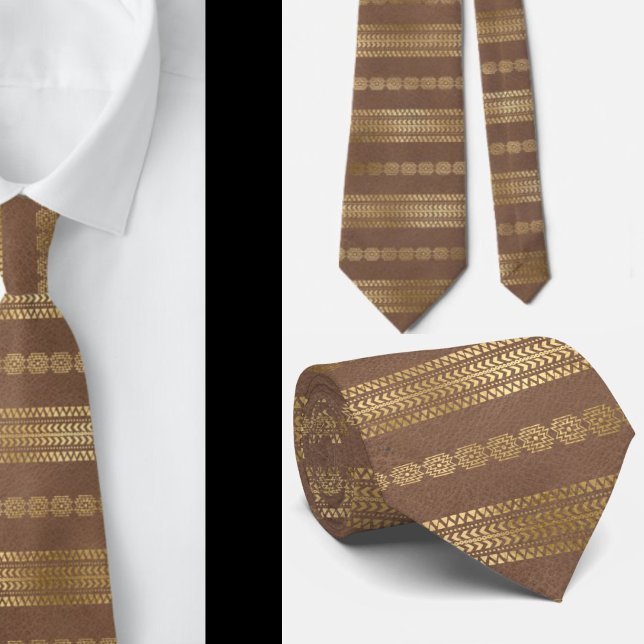 Elegant Bohemian Boho Ro Guld Aztec Neck Tie Slips (Skapare uppladdad)