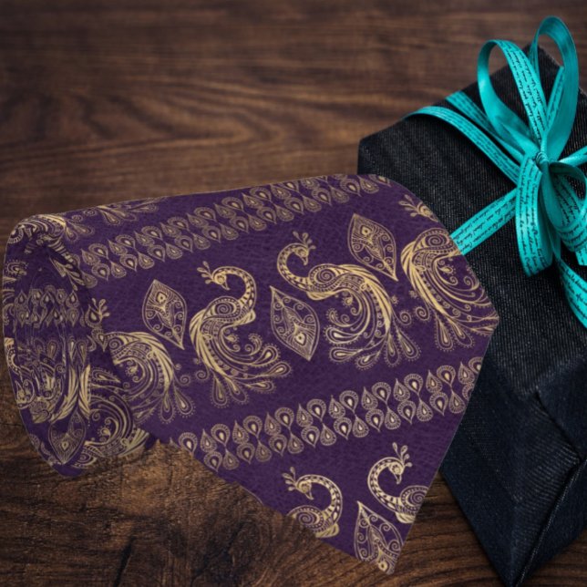 Elegant Bohemian Boho Ro Guld Peacock Lila Slips (Skapare uppladdad)