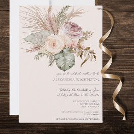 Elegant Bohemian Bouquet Baby Shower Inbjudningar