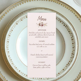 Elegant Bohemian Bröllop Menu Meny
