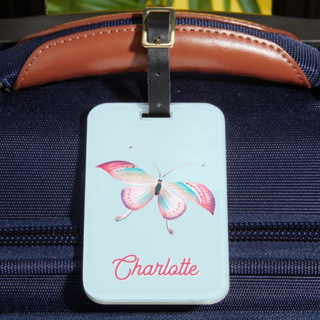 Elegant Bohemian Butterfly Personlig Bagagebricka (Framsida Insitu 2)