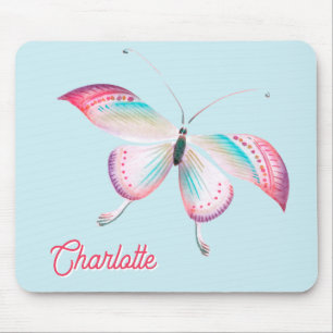 Elegant Bohemian Butterfly Personlig Mouse Pad Musmatta