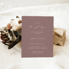 Elegant Bohemian Dusty Lila Rehearsal Dinner Inbjudningar