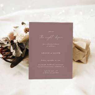 Elegant Bohemian Dusty Lila Rehearsal Dinner Inbjudningar