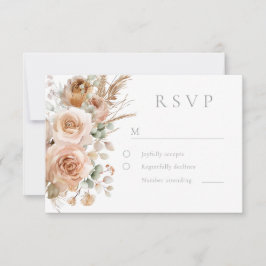 Elegant Bohemian Flowers Modern Bröllop OSA Kort