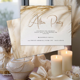 Elegant Bohemian Guld Pampas After Party Tilläggskort