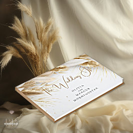 Elegant Bohemian Guld Pampas Gästböcker