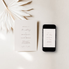 Elegant Bohemian Ivory Minimalist Bröllop Inbjudningar