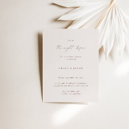Elegant Bohemian Ivory Minimalist Rehearsal Dinner Inbjudningar