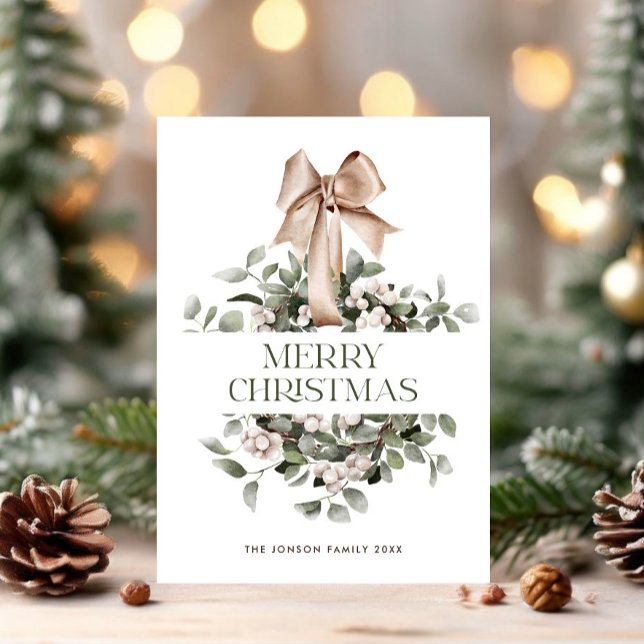 Elegant Bohemian Juldagen WAN Hälsning Julkort (Skapare uppladdad)