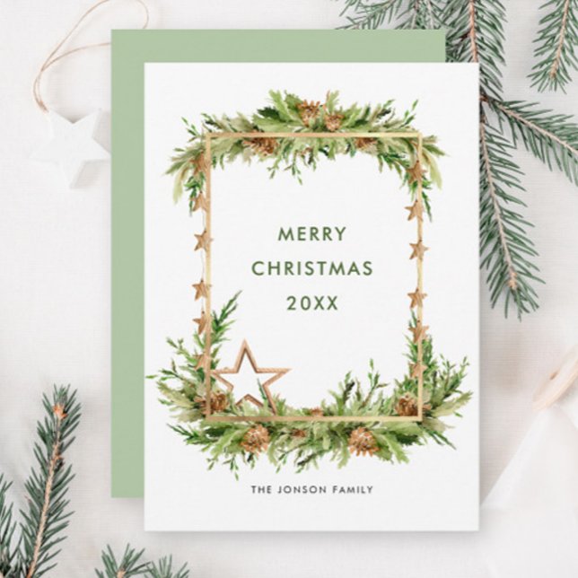 Elegant Bohemian Julgran Sammansättning Julkort (Skapare uppladdad)
