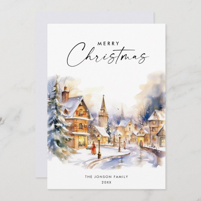 Elegant Bohemian Julgran Sammansättning Julkort (Fram/baksida)