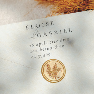 Elegant Bohemian Minimalist Bröllop Returadress Självfärgande Stämpel