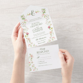 Elegant Bohemian Monogram Blommigt Bröllop