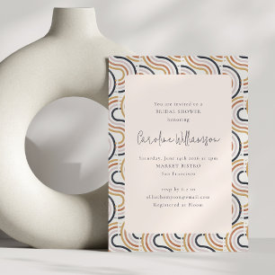 Elegant Bohemian Neutralt Geometric Möhippa Inbjudningar