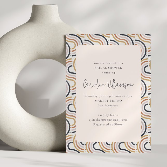 Elegant Bohemian Neutralt Geometric Möhippa Inbjudningar (Skapare uppladdad)