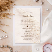 Elegant Bohemian Pampas Grass Wedding bjudande