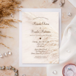 Elegant Bohemian Pampas Grass Wedding bjudande Inbjudningar
