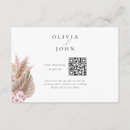 Elegant Bohemian Pampas Grass Wedding Website Tilläggskort