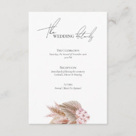 Elegant Bohemian Pampas Grass Wedding Website Tilläggskort