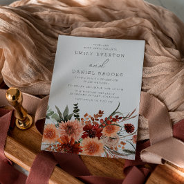 Elegant Bohemian Summer & Autumn Blommigt Bröllop Inbjudningar