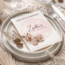 Elegant Bohemian Vår Birthday Par Tea Inbjudningar