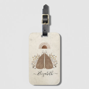 Elegant Bohemian Watercolor Butterfly Bagagebricka