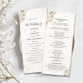 Elegant Bohemian Wedding Featuring Yellow and Beig Program