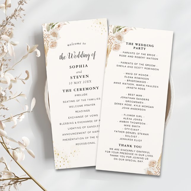 Elegant Bohemian Wedding Featuring Yellow and Beig Program (Skapare uppladdad)