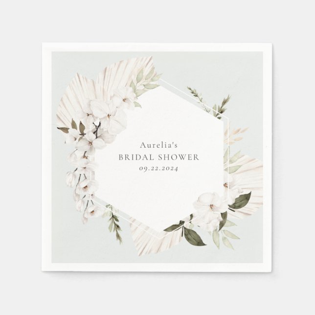 Elegant bohemisk blommig pappersservett (Framsidan)