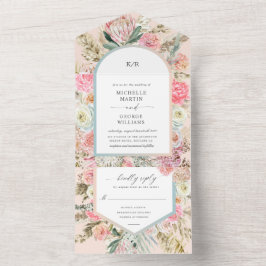 Elegant Bohemisk Blommigt alla i en inbjudan