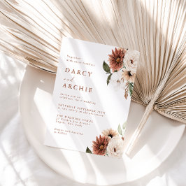 Elegant bohemisk blomster- alla årstiders bröllop inbjudningar