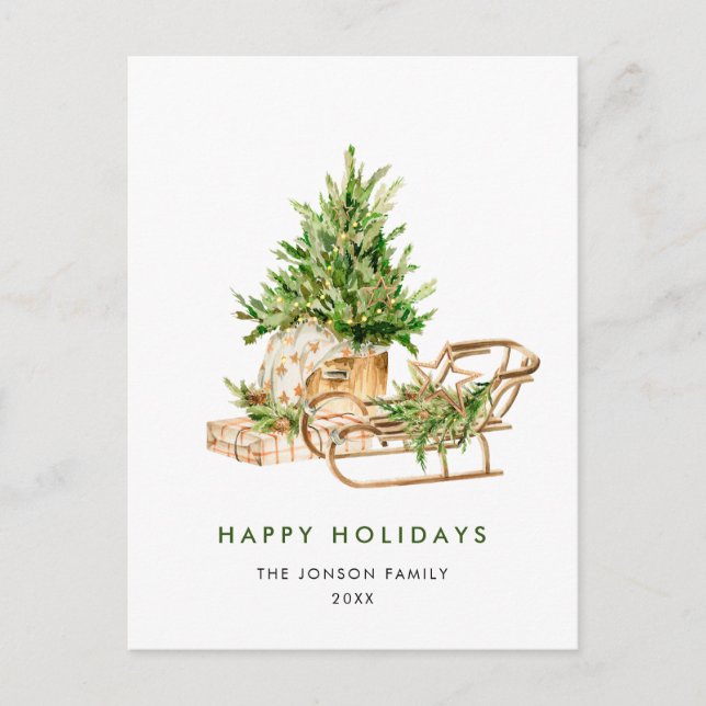 Elegant bohemisk julkomposition semester vykort (Framsida)